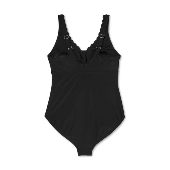 Women's Grommet Scallop Classic One Piece Swimsuit - Picture 7 of 9